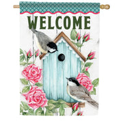 Carson Chickadees & Birdhouse House Flag