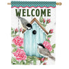 Carson Chickadees & Birdhouse House Flag