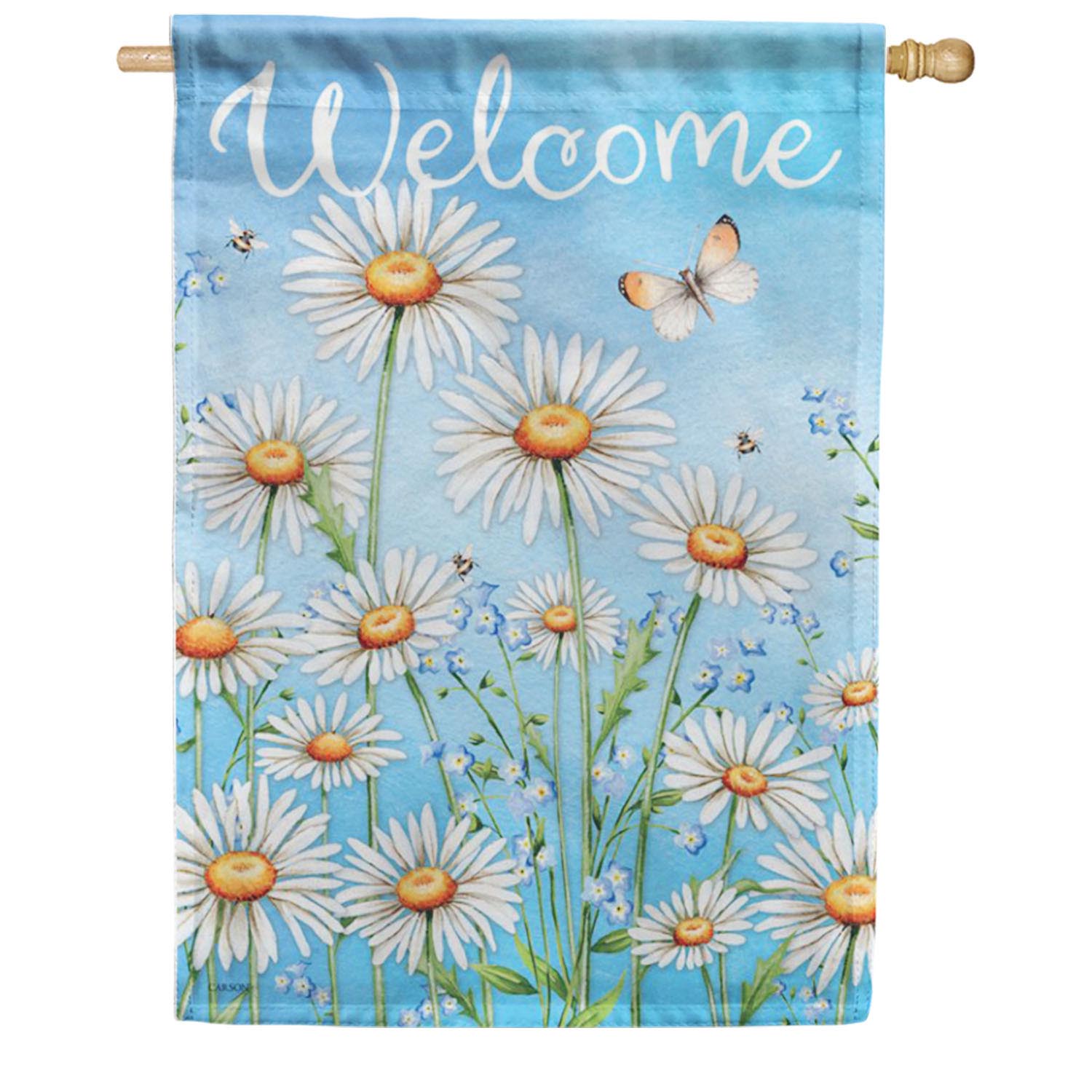 Carson Daisies Welcome House Flag