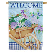 Carson Wheelbarrow & Flowers House Flag