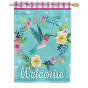 Carson Hummingbird Wreath House Flag