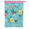 Carson Hummingbird Wreath House Flag