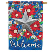 Carson House Flag - Patriotic Floral Star