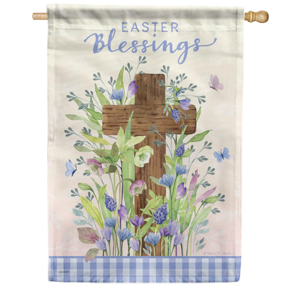 Evergreen Easter Egg Basket Moire House Flag