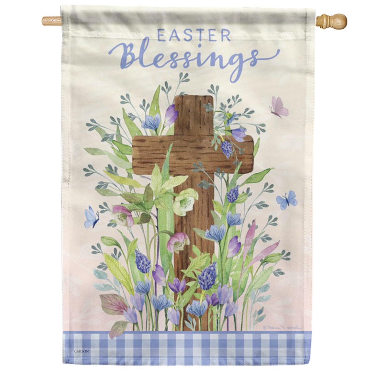Evergreen Easter Egg Basket Moire House Flag