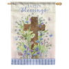 Evergreen Easter Egg Basket Moire House Flag