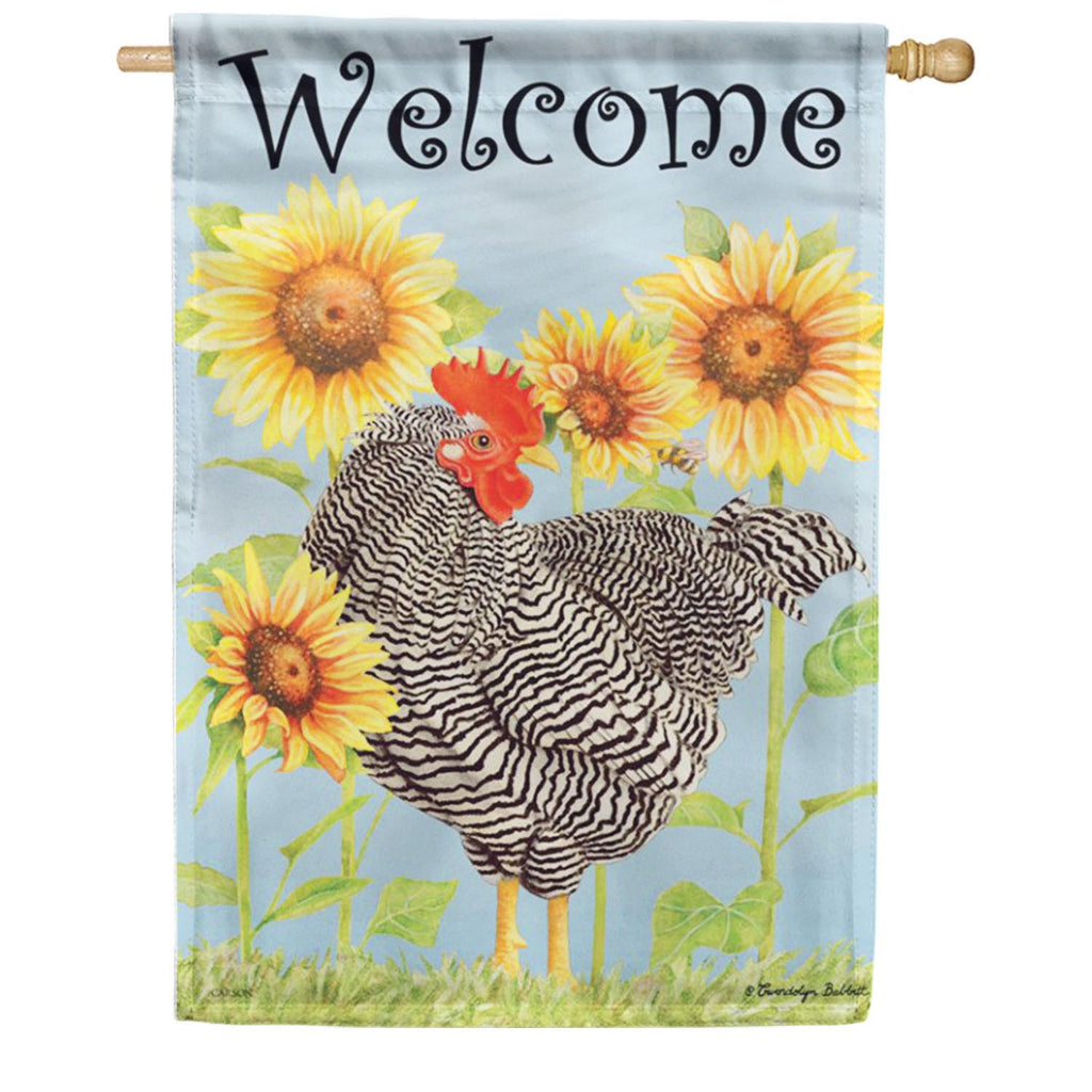 Carson Chicken & Sunflowers House Flag