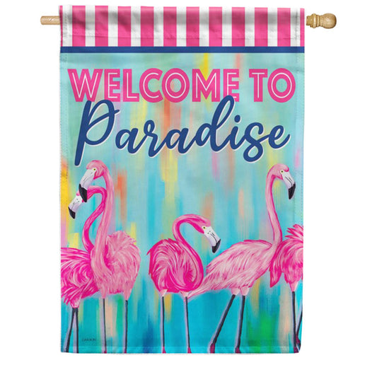 Carson Flamingo Paradise House Flag
