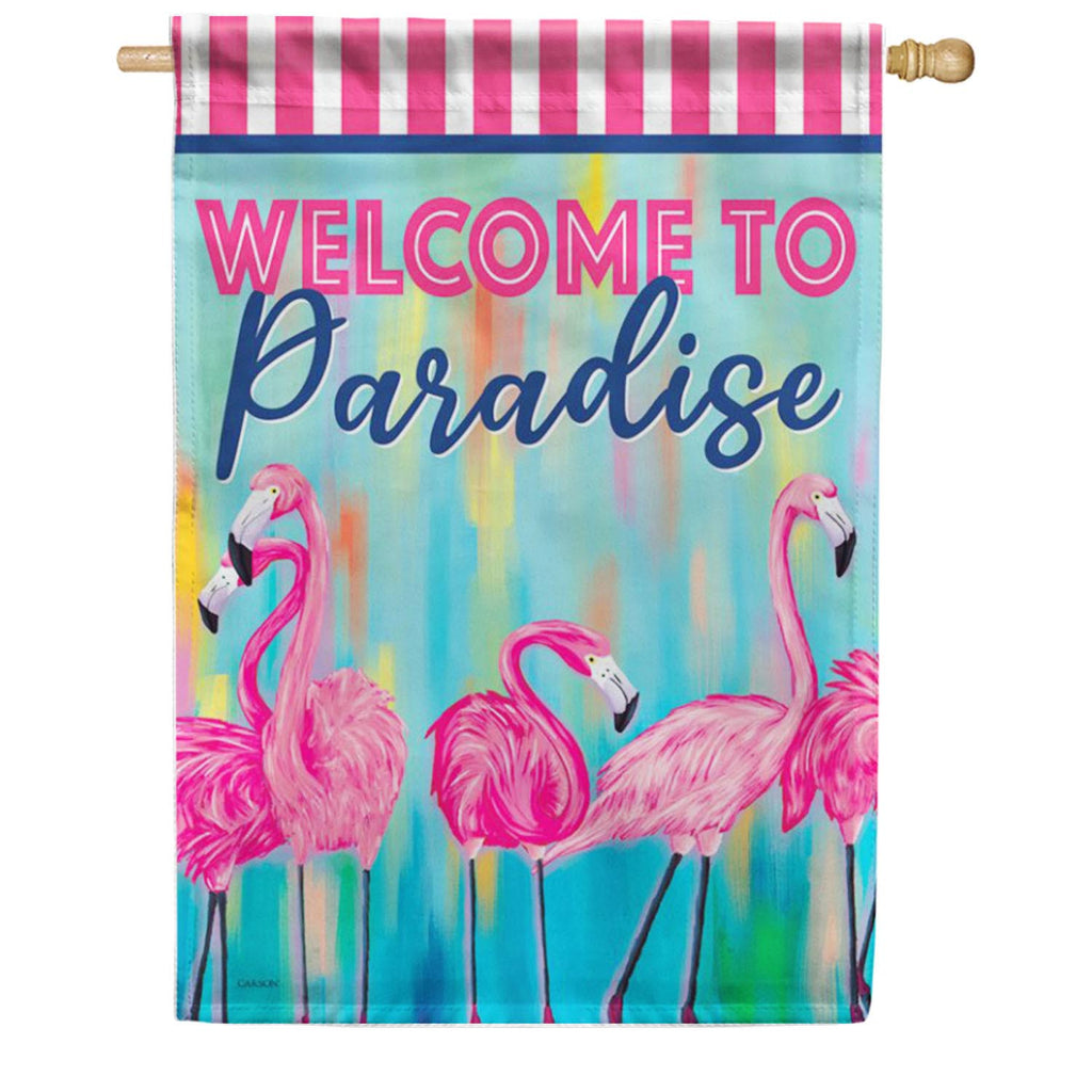 Carson Flamingo Paradise House Flag
