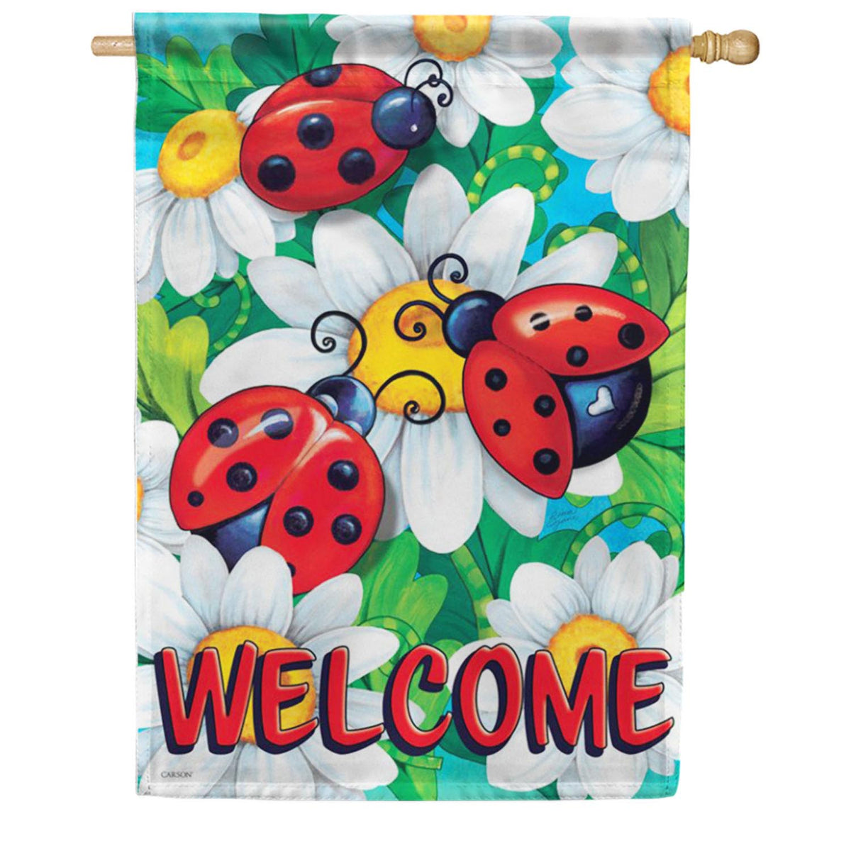 Carson Ladybug Friends House Flag