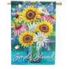 Carson Simply Blessed Bouquet House Flag