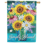 Carson Simply Blessed Bouquet House Flag