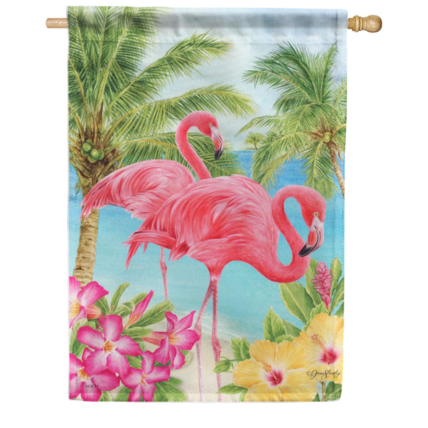 Carson Flamingo Tropic House Flag