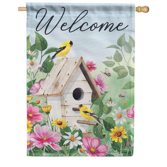 Carson Welcome Finches House Flag
