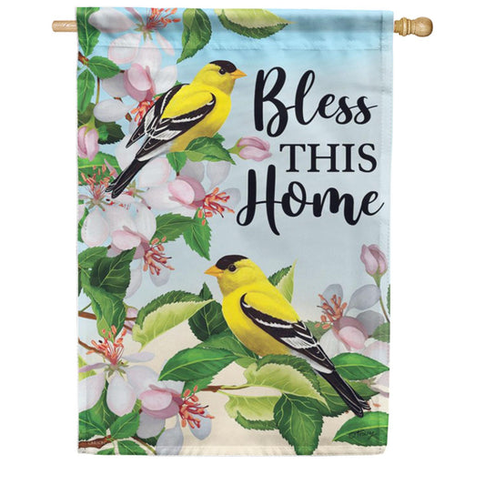 Carson Bless This Home Goldfinches House Flag