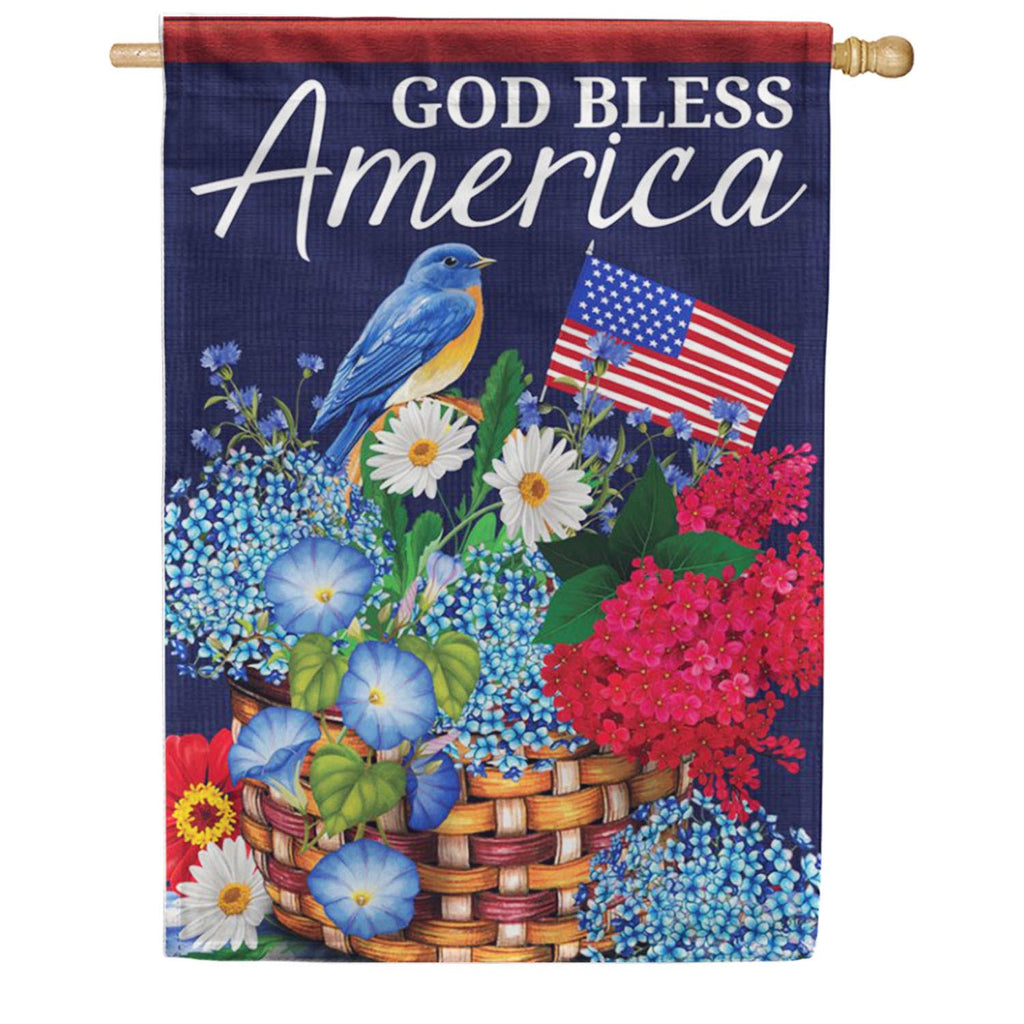 Carson God Bless America House Flag