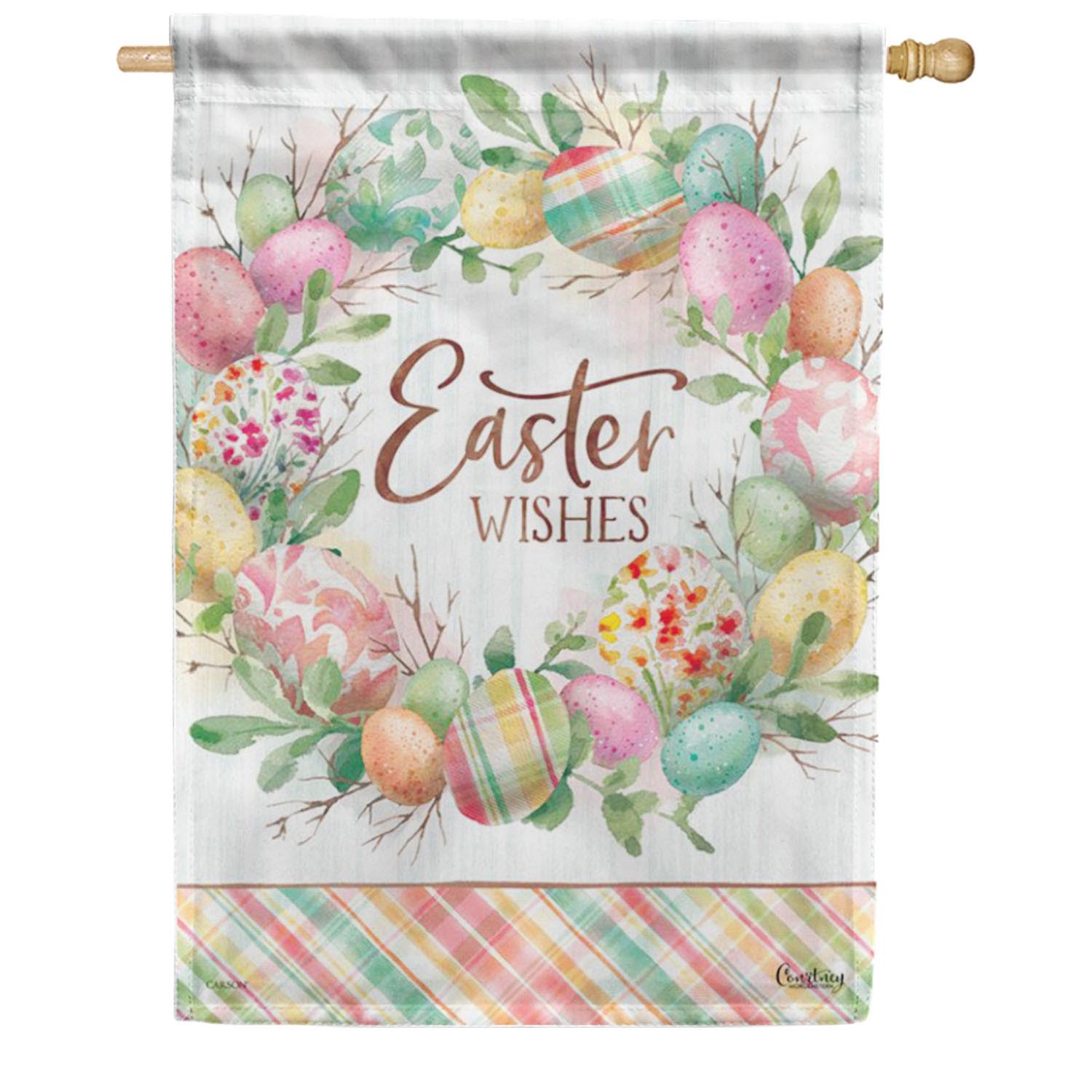 Carson Easter Wishes House Flag