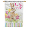 Carson Hello Spring Bunny House Flag