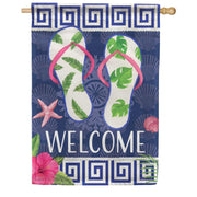 Carson House Flag - Indigo Leaf Flip Flops