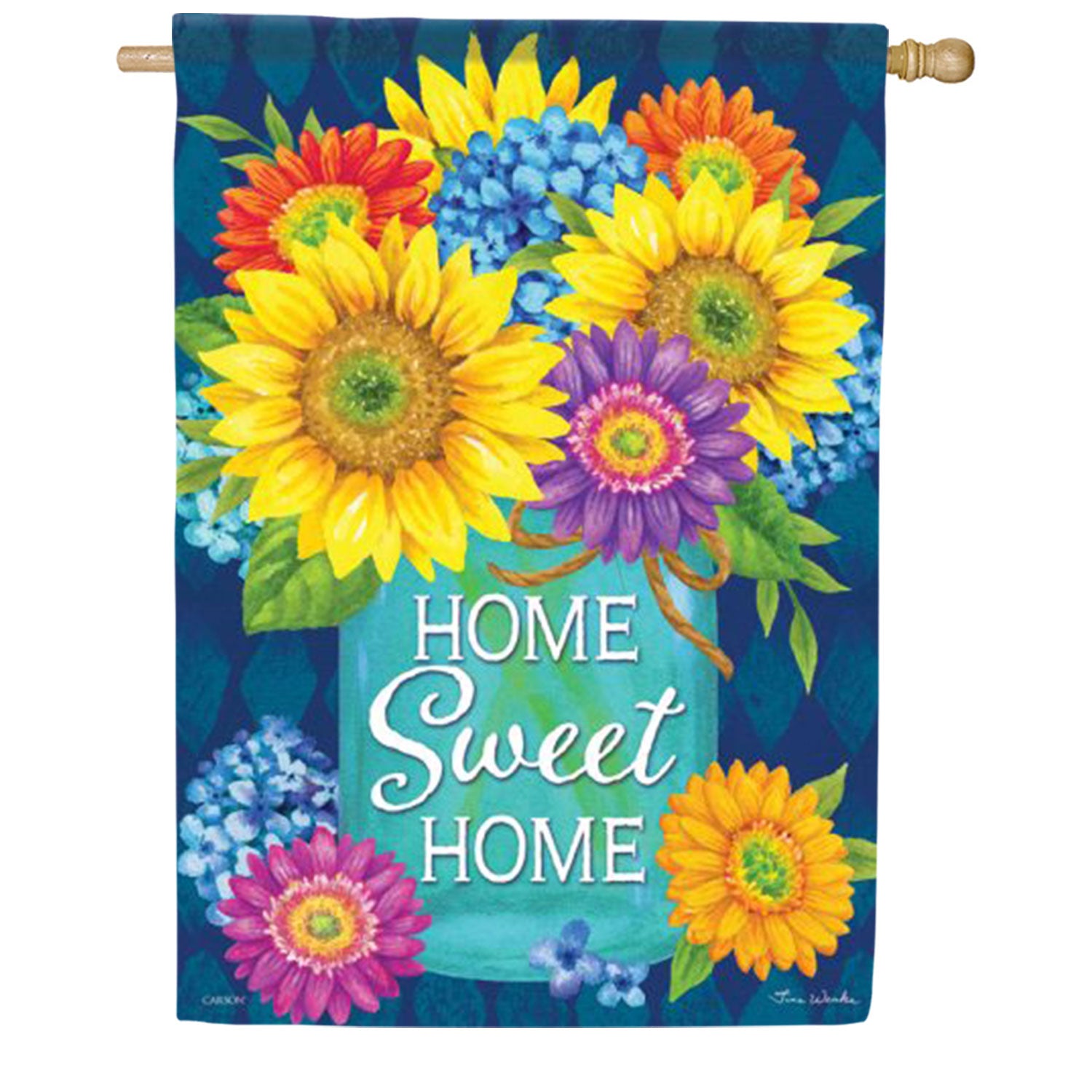 Carson Summer Flower Jar House Flag