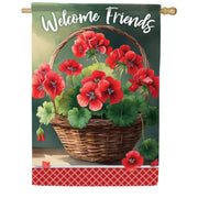 Carson Geranium Basket House Flag