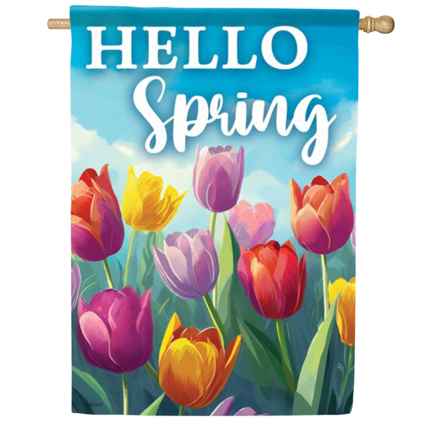 Carson Spring Tulips House Flag