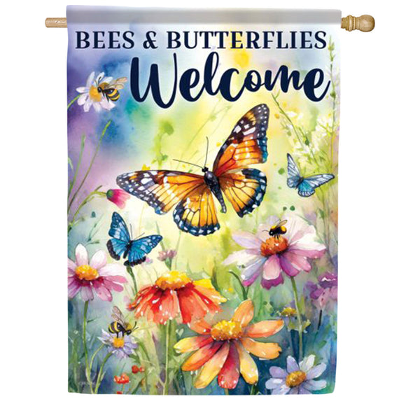 Carson Bees & Butterflies House Flag