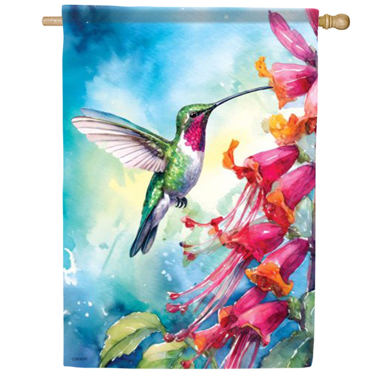 Carson Hummingbird & Fuchsia House Flag