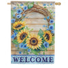 Carson Sunflower Wreath House Flag