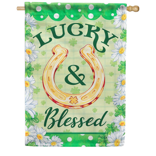 Carson Lucky & Blessed House Flag