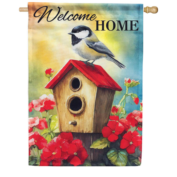 Carson Red Roof Chickadee House Flag