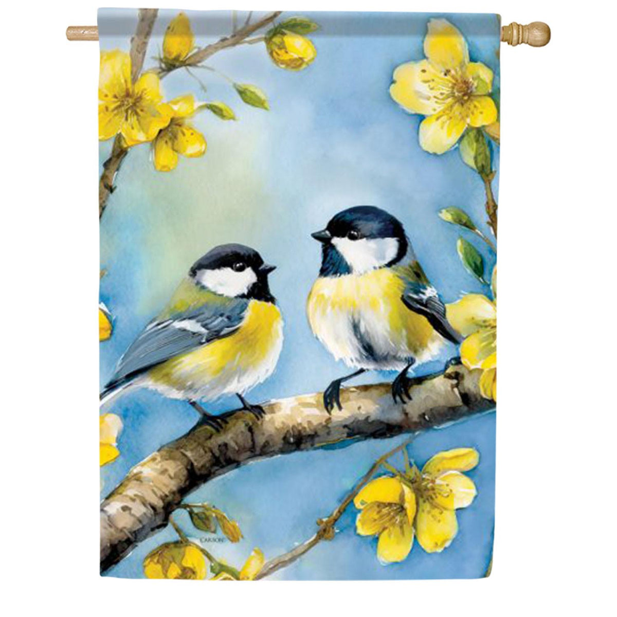 Carson Golden Chickadee Morning House Flag
