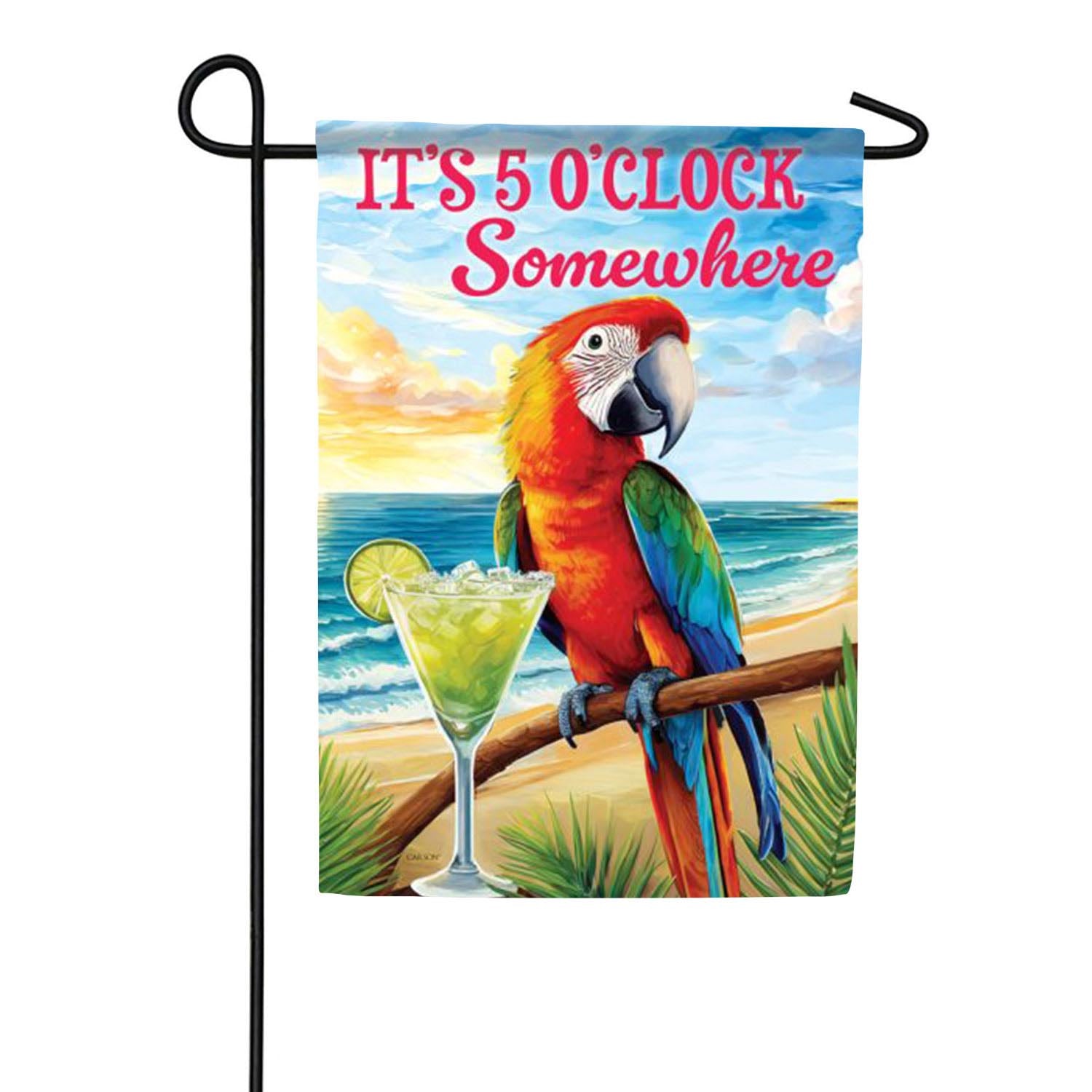 Carson 5 O'Clock Somewhere Garden Flag
