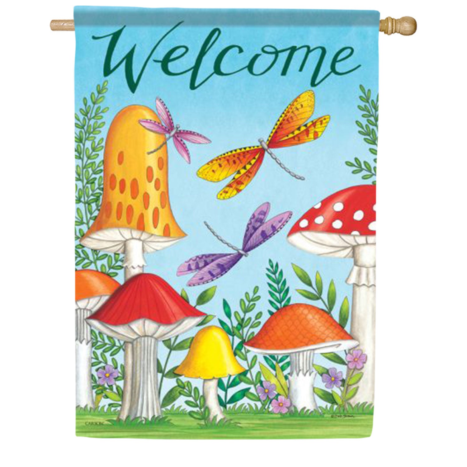 Carson Welcome Mushrooms House Flag