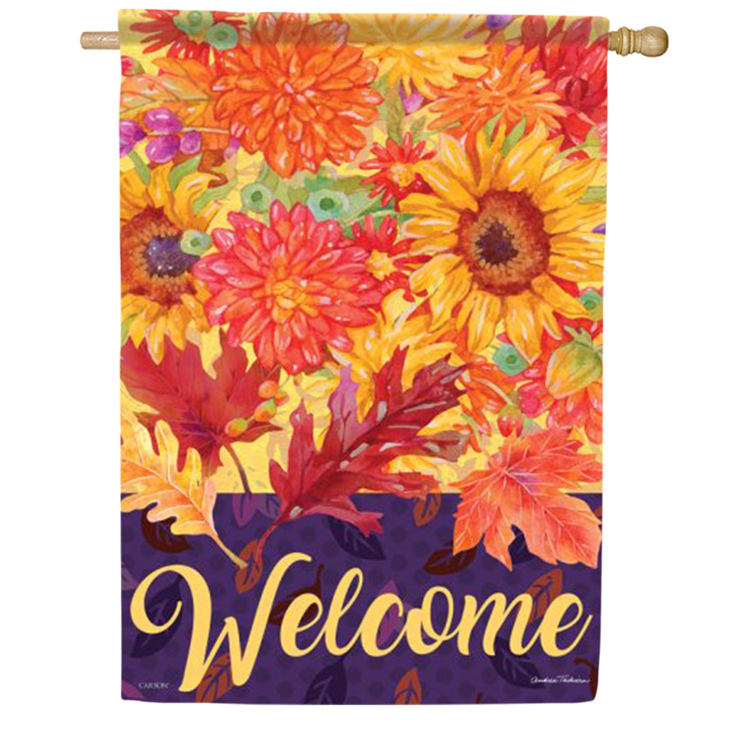 Fall Bouquet Welcome House Flag