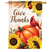 Carson Give Thanks Pumpkin House Flag