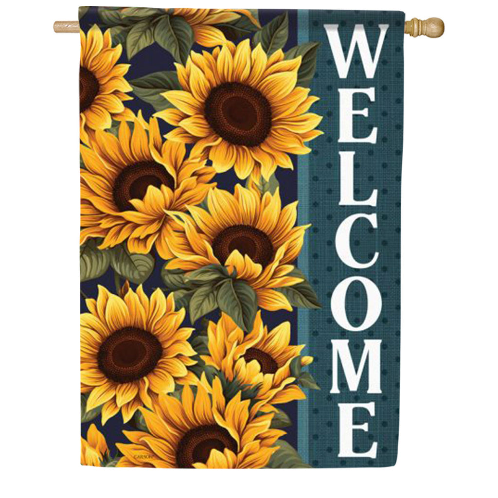 Carson Welcome Sunflower House Flag