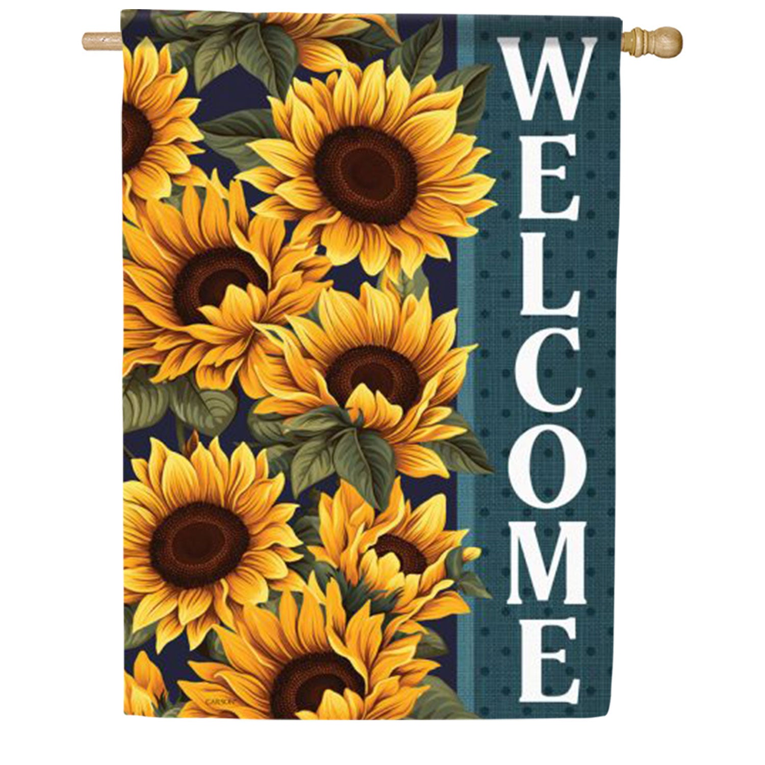 Carson Welcome Sunflower House Flag