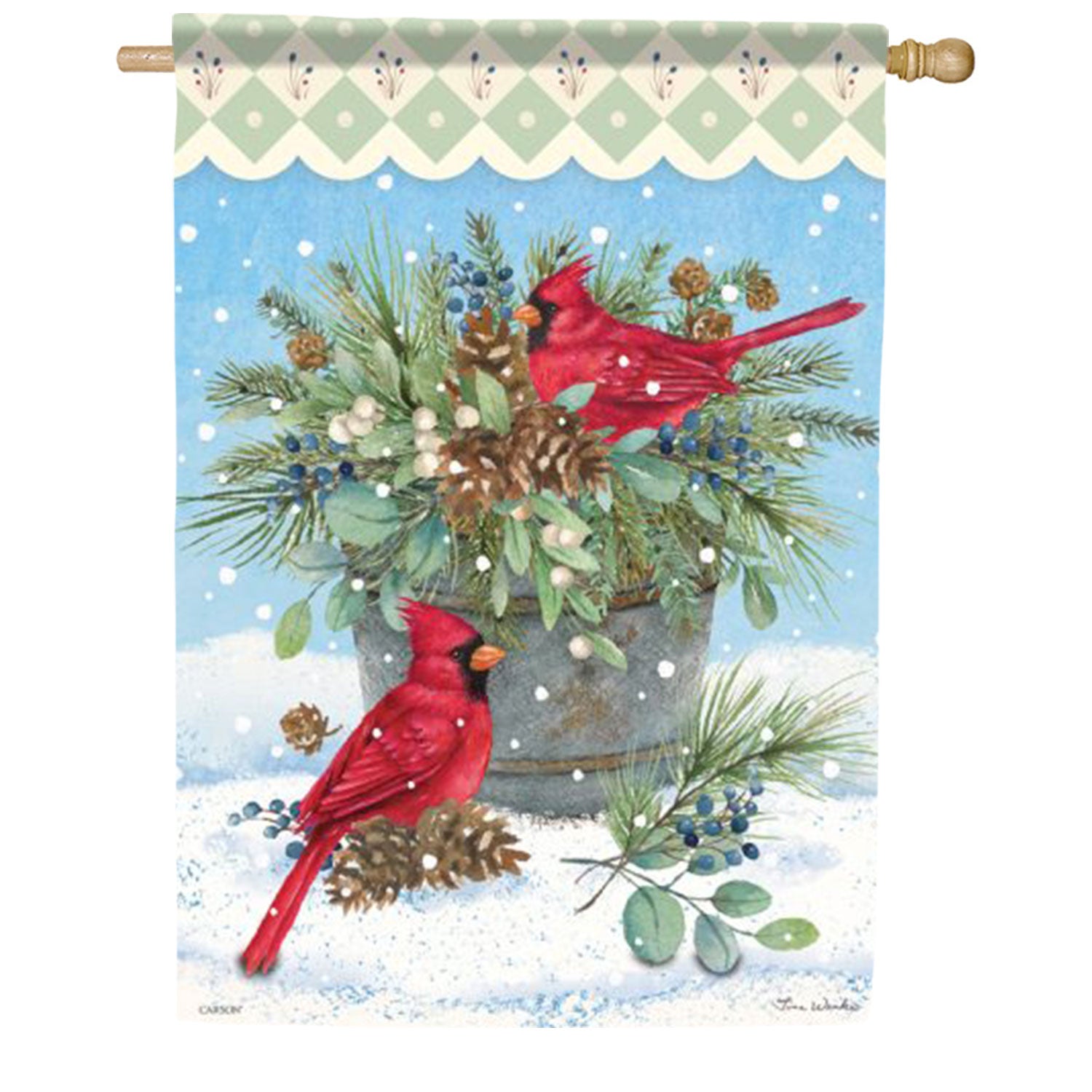 Carson Cardinals Bucket House Flag