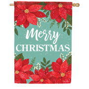Carson Merry Poinsettias House Flag