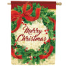 Carson Holly Berries Wreath House Flag