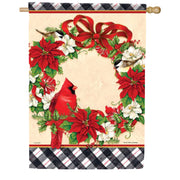 Carson Cardinal Wreath House Flag