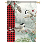 Carson Winter Chickadee House Flag