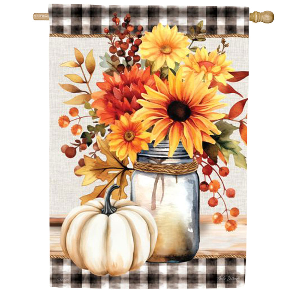 Carson Fall Floral Jar House Flag