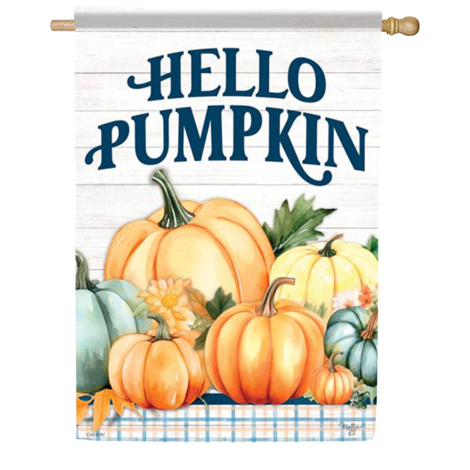 Hello Pumpkin House Flag