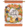 Give Thanks Wreath House Flag