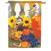 Carson Fall Chickadees House Flag