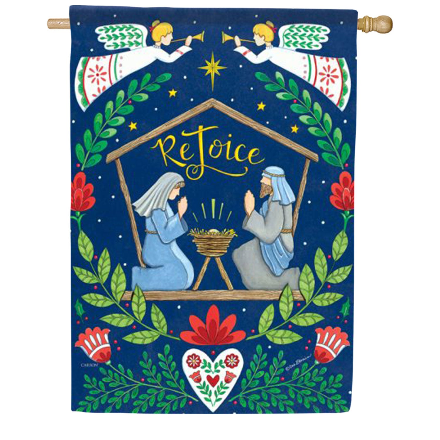 Rejoice Nativity House Flag