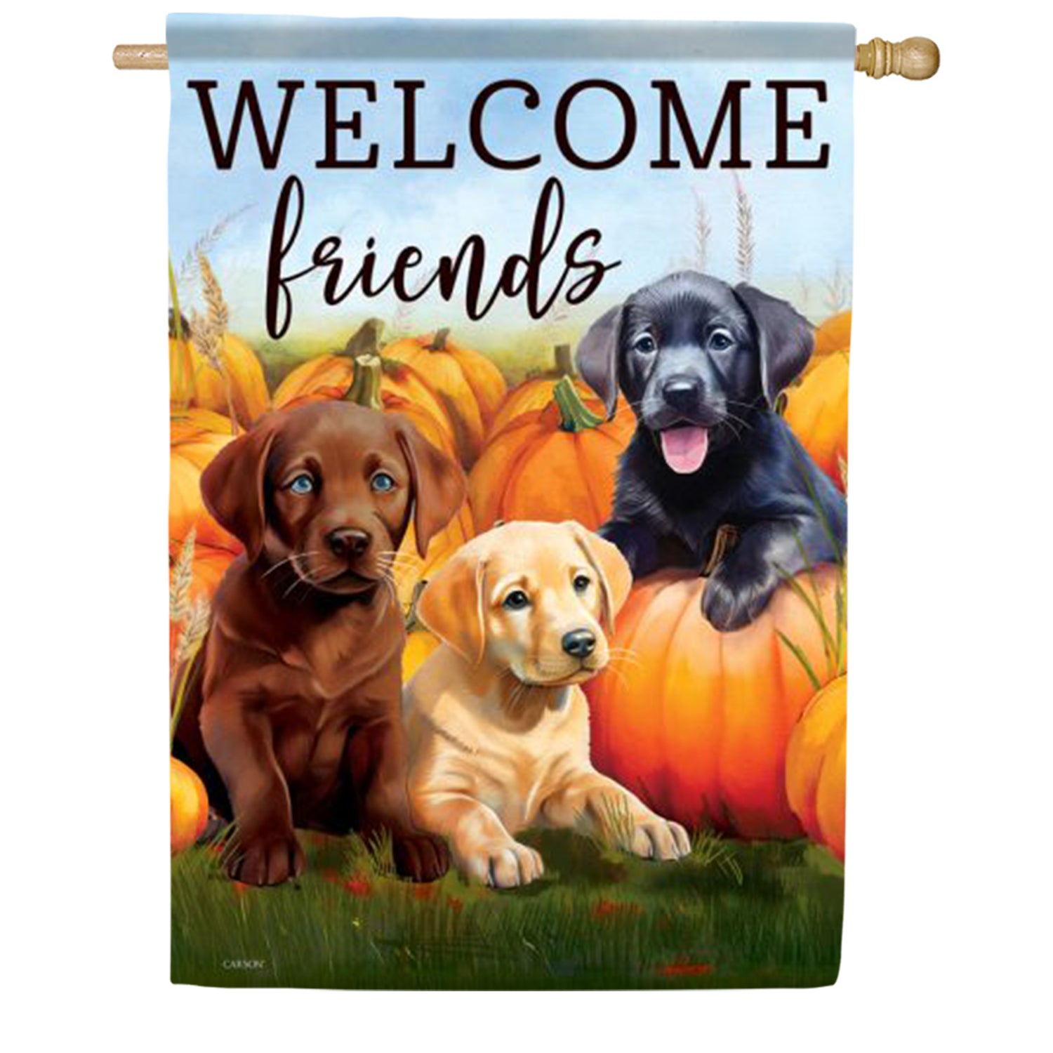 Carson Welcome Pups House Flag