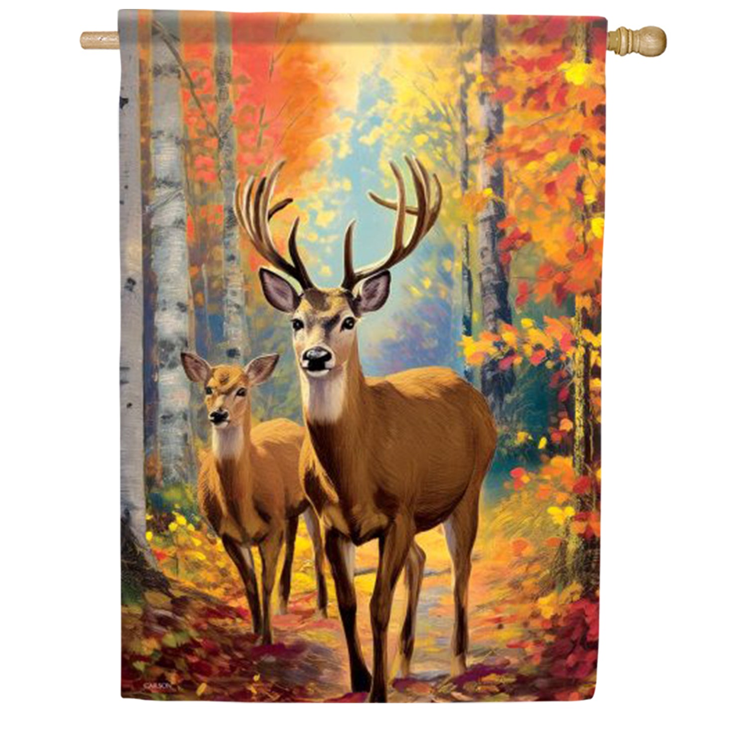 Carson Whitetail Deer House Flag